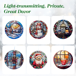Atrapasueños de Vidrio con Diseño Art Deco de Naturaleza Muerta, 20 cm, para Puerta, Terraza, Jardín, Decoración del Hogar, Regalos de Navidad y Invierno - Product Image 5
