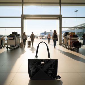 Sac de voyage noir Crocco Fana Julia 20-35L avec fermeture éclair et poignée supérieure, style féminin - Product Image 2