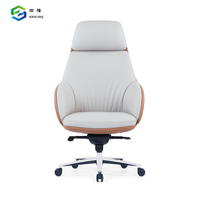 Vente en gros de chaise de bureau confortable en cuir véritable chaise tournante de patron de luxe robuste