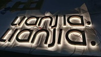 Enseigne 3D LED en acrylique personnalisée rétroéclairée, transformateur, canal en acier inoxydable, identification métallique pour bâtiments commerciaux et bureaux