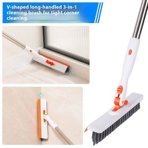 Nouvelle brosse de nettoyage en plastique en forme de V pour joints de carrelage et coins de salle de bain, idéale pour l'entretien des salles de bain transfrontalières - Product Image 2