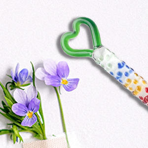 Tapón Anal Vaginal de Vidrio de Borosilicato Alto con Forma de Corazón de Diente de León, Partículas Grandes, Fricción para el Pene, 100% Impermeable, 215x56mm - Product Image 2