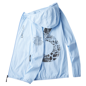 เสื้อผ้าแฟชั่นชายผ้าไอซ์ซิลค์กันแดดใหม่ฤดูร้อนเสื้อกันลมมีฮู้ดแบบบางเสื้อแจ็คเก็ตกีฬาหลวมๆเสื้อผ้าตกปลาแฟชั่นและขายดี - Product Image 2