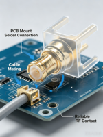 Connecteur RF droit Aurora Yu MMCX01 plaqué or pour montage sur circuit imprimé pour communication sans fil