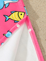 Poncho pour enfants avec imprimé mignon de dauphin, tortue de mer, hippocampe et poisson, robe de bain et de change
