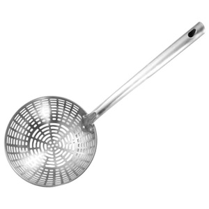 กระชอนตักอาหารสแตนเลสด้ามยาวแบบมีรู สำหรับกรองน้ำมันทอด บะหมี่ และอาหารต่างๆ - Product Image 1