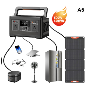 สถานีไฟฟ้าพกพา 500W ขายดี พร้อมแผงโซลาร์เซลล์ MPPT 520Wh แบตเตอรี่ลิเธียมแบบ Ternary คลื่นไซน์บริสุทธิ์ สำหรับใช้ในบ้าน นอกบ้าน และตั้งแคมป์ - Product Image 3