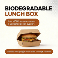 Cajas de Hamburguesas Desechables de Papel Kraft Personalizadas, Aptas para Alimentos y Reciclables