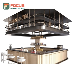 ชั้นวางสินค้ากาแฟสุดหรู ดีไซน์ไม้โทนอุ่น สำหรับจัดแสดงขวดไซรัป เหมาะสำหรับร้านเบเกอรี่และคาเฟ่ - Product Image 4