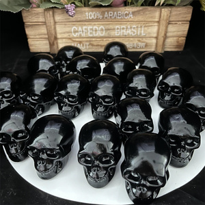 Hot Selling Bulk Quartz Schedels Natuurlijke Kristallen Ambachten Hand Gesneden Spookhoofd Genezing Zwarte Obsidiaan Schedels Voor Decoratie - Product Image 1