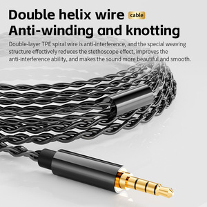 Auriculares I HIFGaming, intrauditivos con cable, cable plateado, controlador dinámico, monitoreo de alta resolución, desmontables, mismo estilo que Misound. - Product Image 5