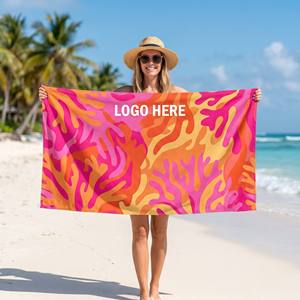 Serviette de plage imprimée de luxe en microfibre, séchage rapide, anti-sable, légère, vente en gros, logo personnalisé, best-seller - Product Image 1