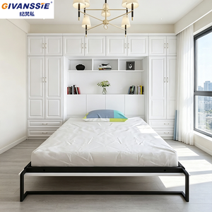 Modern Gömme Panel Melamin Yer Tasarruflu Katlanabilir Demir Takviyeli Modüler Tasarım Dönüştürülebilir Çelik Çerçeve Yapılı Murphy Yatak - Product Image 3