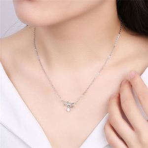 Collar de circón 925 colgante exquisito con cadena de plata regalo de mujer - Product Image 2