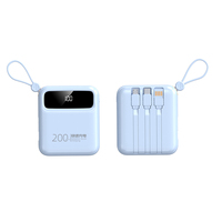 RUNCEIN grosir Power Bank kualitas tinggi 10000mAh pengisian cepat dengan kabel 3 in 1 Power Bank telepon portabel Powerbaks