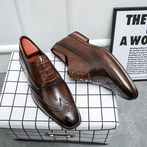 2026 High Quality Wooden Sole Solid Color Office Business Shoes Slip-on Casual Leather Loafers Classic Men's Dress Shoes - Product Image 1