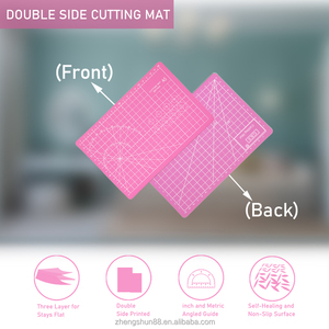 Roze 3-laags Zelfherstellende Pvc-Snijmat Milieuvriendelijk A0-formaat Met Klevende Essentiële Kunstbenodigdheden Roterende Functie - Product Image 5