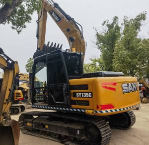 รถตักตีนตะขาบไฮดรอลิก SY135C จากประเทศจีนเกียร์เครื่องยนต์มิตซูบิชิมือสองปั๊ม - Product Image 4