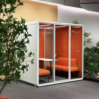 Bilik Kedap Suara Kantor Modular Mudah Dirakit Akustik Senyap Bilik Rapat Kantor Isolasi Suara Bilik Telepon untuk Penggunaan Komersial