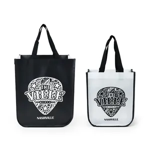 Custom Manufacturer Laminated Non-Woven Bag Round Corner Lulu Tote With Handles Cartoon Pattern Type