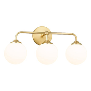 Modern Wall Mount Mirror Lamp Led Bathroom Vanity <b>Lighting</b> Metal Body Three Globe Fixture - Product Image 5