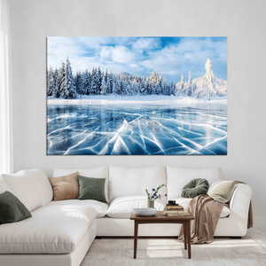 Serenity Unveiled: Winter Forest View Printed Canvas Artwork,<b>WRAPPED</b> CANVAS - Product Image 3