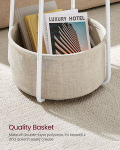 <span class=keywords><strong>VASAGLE</strong></span> petite <span class=keywords><strong>Table</strong></span> <span class=keywords><strong>basse</strong></span> moderne, <span class=keywords><strong>Table</strong></span> d'appoint <span class=keywords><strong>ronde</strong></span> avec panier en tissu pour le salon - Product Image 3