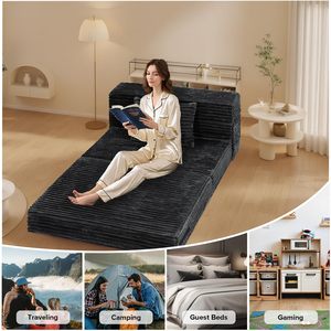 Canapé-lit <span class=keywords><strong>convertible</strong></span> 4 en 1, taille Queen, pliable, avec oreiller et matelas en mousse haute densité - Product Image 5