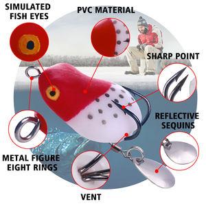 Esca per Rane 3G con Coda a Lama Metallica, Esca Artificiale di Alta Qualità in Varie <span class=keywords><strong>Dimensioni</strong></span> per Pesca al Bass - Product Image 4