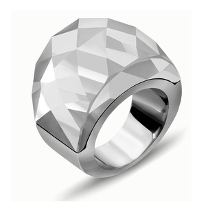 Fashion <b>Rings</b> 17mm Geometric Pink <b>Crystal</b> Tension Setting Stainless Steel For Women Party Jewelry - Product Image 2