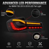 Feux arrière LED à effet écaille de dragon de 2e génération à haut lumen, clignotants séquentiels ambre, base fumée, pour BMW F30 2013-2018