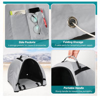 Tente pare-soleil portable pour ordinateur portable d'extérieur, housse de protection pliable à fermeture éclair, écran de confidentialité, housse imperméable en polyester pour la plage
