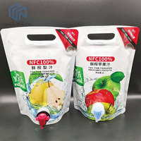 Personnalisé Aseptic1.5L 3L 5L 7L pliable en plastique café vin boisson liquide boissons jus de pomme bec verseur sac avec robinet vanne papillon