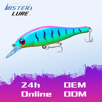 Leurre flottant MISTER LURE Minnow 10g ABS Hard Bait pour la pêche au bar, au brochet et à la perche en lac avec hameçons
