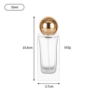 Flacons de parfum en verre transparent rectangulaires vides de 30 ml et 50 ml, personnalisables avec logo estampé