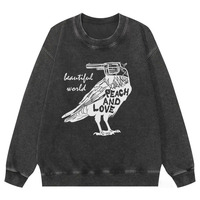 Sweat-shirts Y2k personnalisés, vintage, lavés, teints à l'acide, col uni, en polaire respirant, respectueux de l'environnement, sweat-shirt Y2K