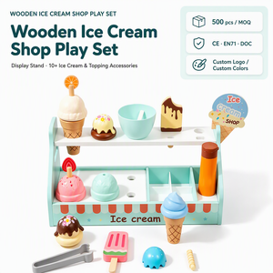 Juego de Comida de Juguete de Madera Schima MDF PE para Niños de 3+ Años, Juego de Imitación de Helados, Regalo, OEM, ODM, ANNA & BECK - Product Image 1