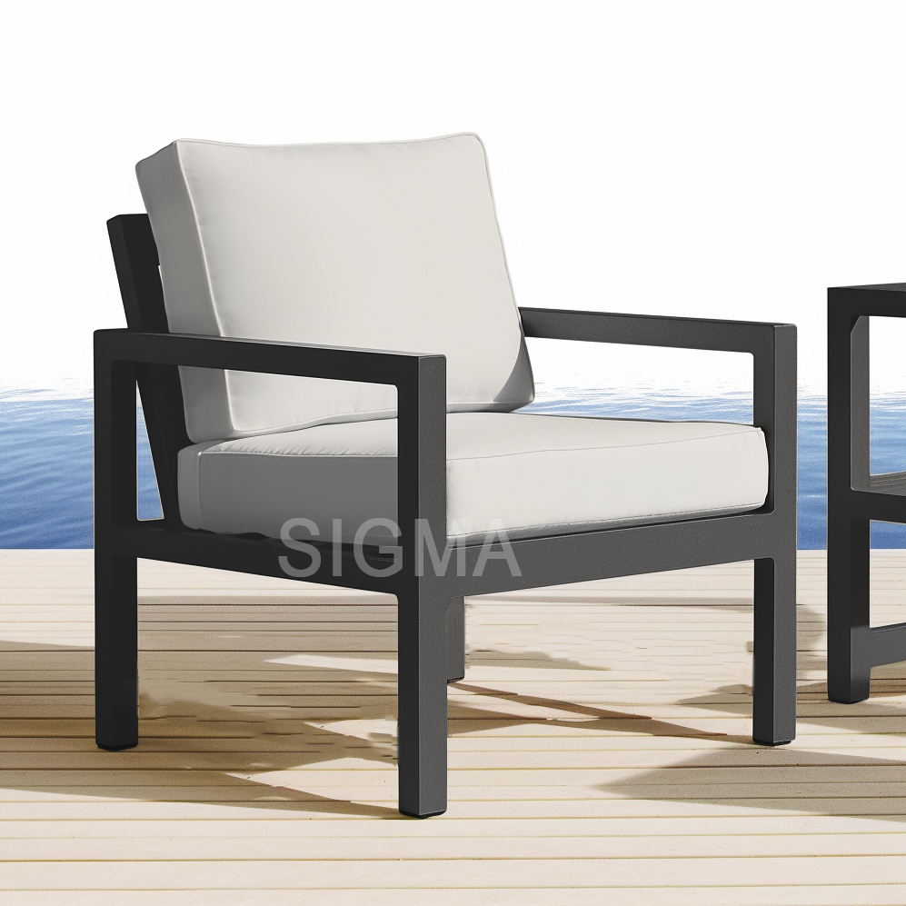 Modern Outdoor Chairs Metal Garden Sets Aluminum Sofa Patio Metal Garden Sofa