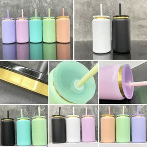 Entrepôt USA – Gobelets en métal de 16 oz à double paroi, revêtement poudré, plaqué or arc-en-ciel sous le dessus, en acier inoxydable, type canette de bière, tasse isotherme - Product Image 4