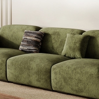 Canapé sectionnel moderne à trois places Tissu chenille à poils fins Éponge haute densité Plus Éponge de poupée Remplissage adapté aux appartements