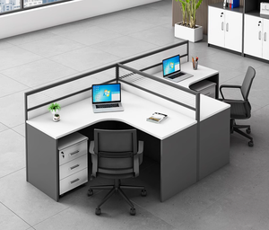 Escritorio de Computadora Moderno con Pantalla Cuádruple Doble, Combinación de Silla y Escritorio, Muebles de Oficina Convertibles de Acero y Hierro para Uso en el Hogar, la Escuela y Hoteles - Product Image 1