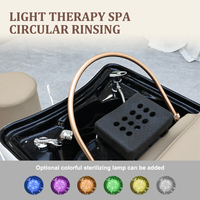 Fauteuil de lavage de luxe moderne de style thaïlandais pour salon de coiffure haut de gamme, lit de spa pour thérapie capillaire avec éclairage