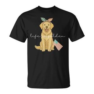 Camiseta con la bandera de Estados Unidos del 4 de julio, Life Is Golden - Product Image 1
