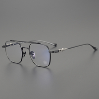 Porte-lunettes en titane, nouveau modèle aviateur doré, fabrication exquise, style Y2K, imprimé mode optique, verres transparents pour la lecture