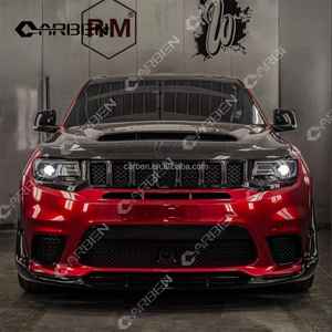 Capot en fibre de carbone de haute qualité pour Jeep Grand <span class=keywords><strong>Cherokee</strong></span> avec design à trou unique et évents d'air Noir carbone Neuf - Product Image 4