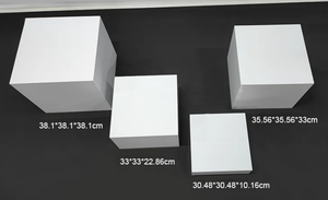 Tùy chỉnh bảng Acrylic Hộp màu trắng với logo Acrylic hiển thị thực phẩm tự chọn Riser vuông chủ cho tiệc cưới - Product Image 2