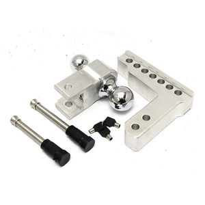 Safe Tow 4 ''8'' Drop Rise Enganche de remolque de aluminio ajustable y montaje en bola Montaje de 2 bolas Bolas cromadas Enganche de remolque personalizado - Product Image 6