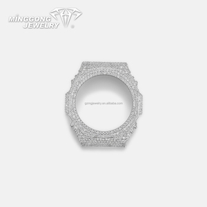 Minggong GM GBM <span class=keywords><strong>2100</strong></span> Moissanite glacée VVS Moissanite Galaxy Watch 8 Classic Blanc Argent 925 Accessoire de bijouterie Modèle CCSW019M 25g - Product Image 2