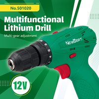 Nouvelle perceuse sans fil mini NewBeat chinoise 12V au lithium avec mandrin 10mm et moteur à balais, kit de perceuse à batterie