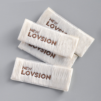 Étiquettes tissées personnalisées avec votre propre logo, autocollants thermocollants, étiquettes en tissu de coton damassé, étiquettes à repasser pour t-shirts